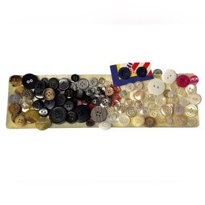 100 Pc Curated Vintage Buttons 1980’s-1990’s Branded MOP Shell Plastic Deadstock